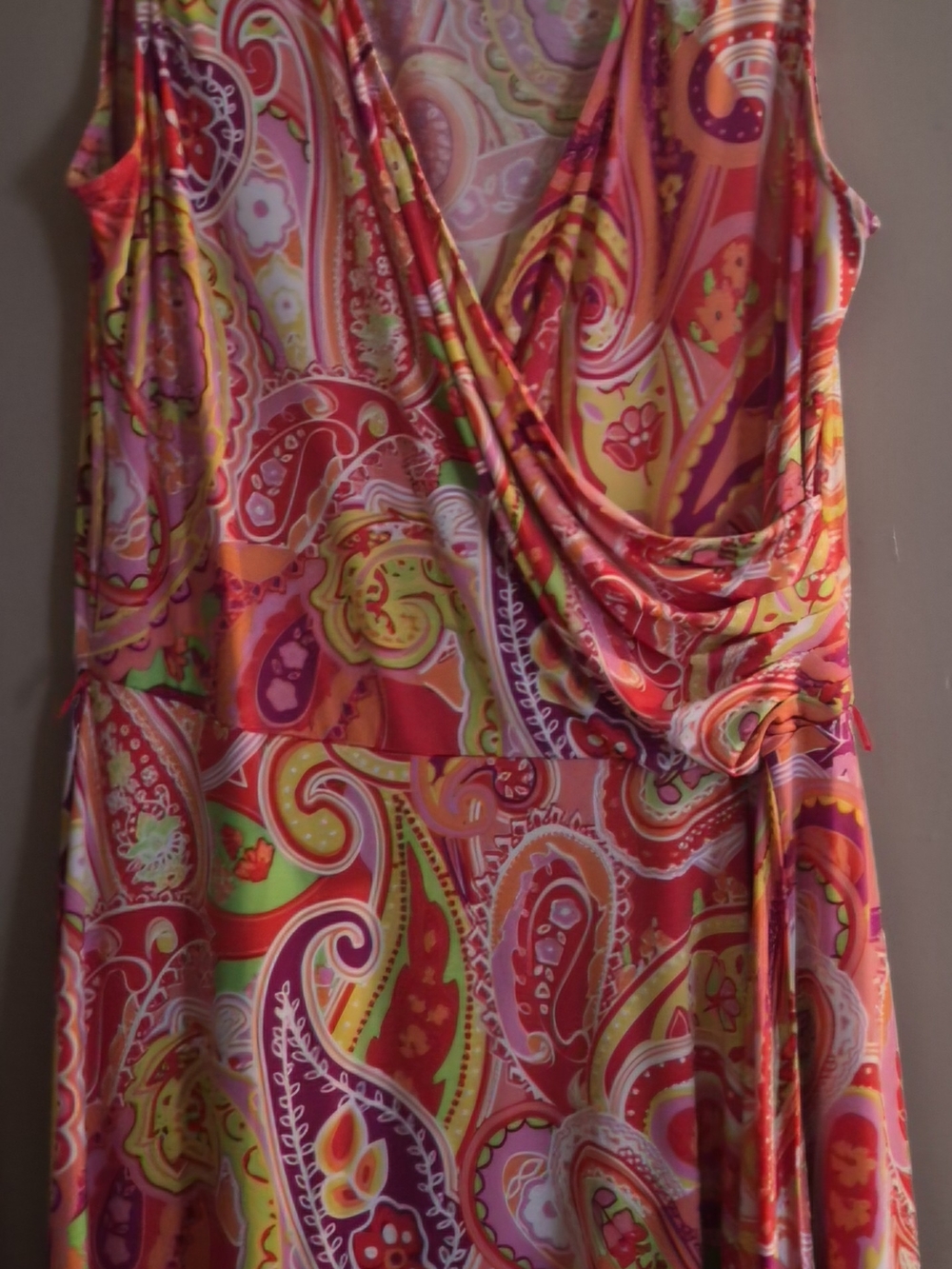 Chaps Pink & Red Paisley Midi Dress - Picture 2 of 8